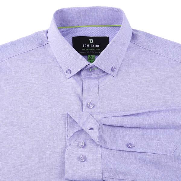 Mens Tom Baine Performance Slim Fit Textured Dress Shirt