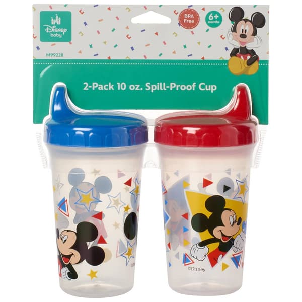 Disney Mickey 2pk. 10oz. Spill Proof Cups - image 