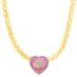 Gianni Argento Lab Pink Sapphire Baguette Heart Necklace - image 1