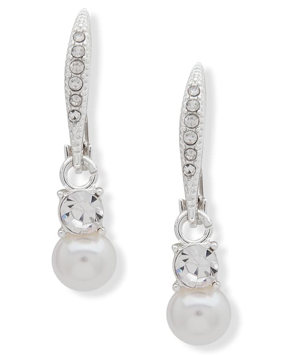 You're Invited Silver Crystal Leverback Earrings - image 