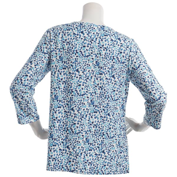 Womens Emily Daniels 3/4 Sleeve Watercolor Dot Jacquard Blouse