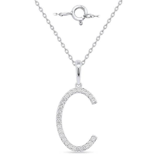 Nova Star(R) Sterling Silver Lab Grown Diamond Initial C Pendant - image 