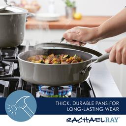 Rachael Ray Cook + Create 3qt. Aluminum Nonstick Sauté Pan w/ Lid