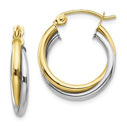 Gold Classics(tm) 10kt. Two-tone Twist Hoop Earrings