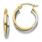 Gold Classics(tm) 10kt. Two-tone Twist Hoop Earrings - image 1
