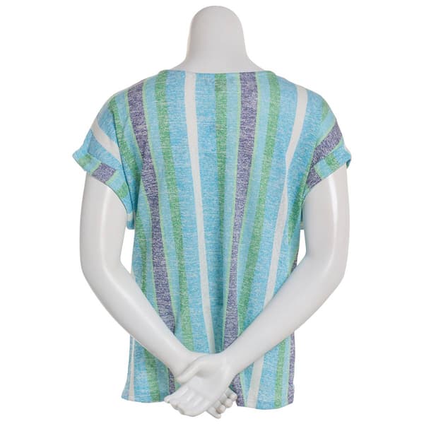 Plus Size AbsolutelyFamous Short Cuff Sleeve V-Neck Twist Hem Top