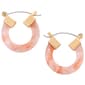 Ashley Cooper(tm) Gold-Tone Small Peach Resin Hoop Earrings - image 1
