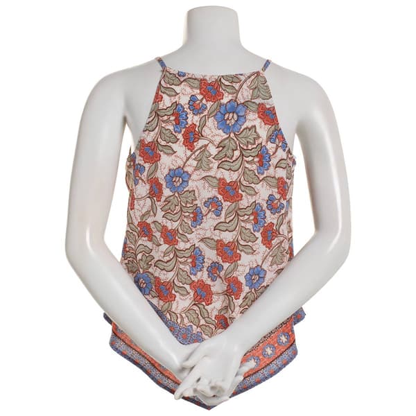 Juniors A. Byer Floral Hanky Scarf Tank Top