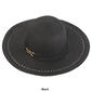 Womens Madd Hatter Solid Large Brim Metal Charm Straw Hat - image 2