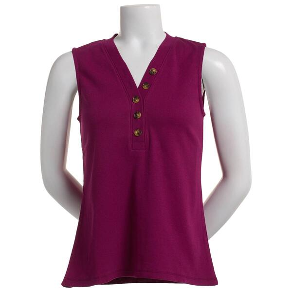 Plus Size Architect&#40;R&#41; 2x2 Solid Ribbed Henley Tank Top - image 