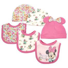 Baby Girl Disney 6pc. Minnie Mouse Floral Bow Bib & Hat Set