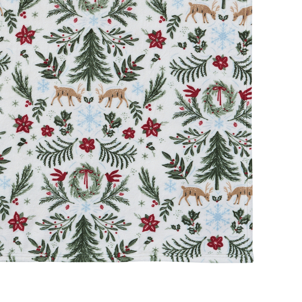 Hallmark Foliage Plush Holiday Throw Blanket