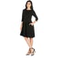 Womens 24/7 Comfort Apparel 3/4 Sleeve Pleated Fit & Flare Dress - image 1