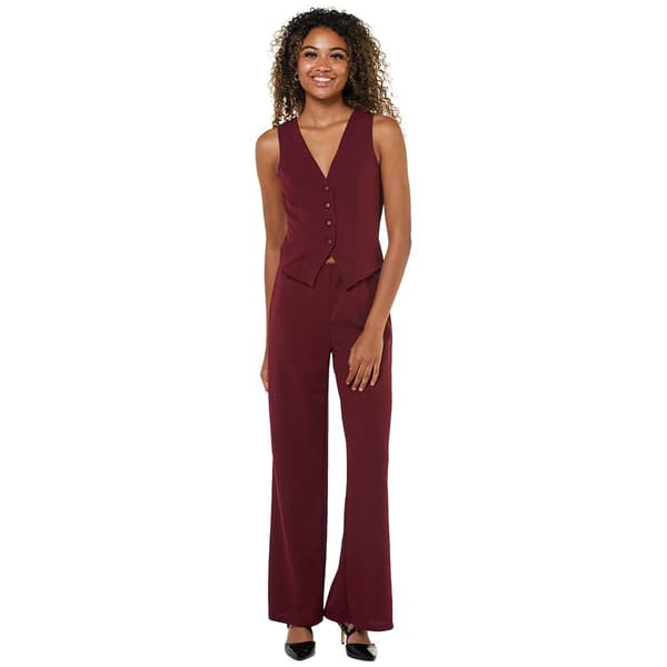 Juniors Madden Girl Dobby Faux Vest Jumpsuit - image 