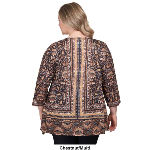 Plus Size Ruby Rd. Must Haves II Blocked Bandana Paisley Tunic