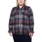 Plus Size NY Collection Long Sleeve Smock Yoke Casual Button Down - image 1
