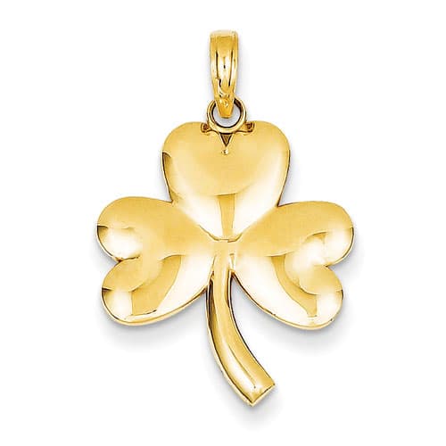 Gold Classics(tm) 14kt. Rounded Shamrock Pendant - image 