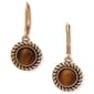 Chaps Gold-Tone & Brown Bead Mini Drop Earrings - image 1