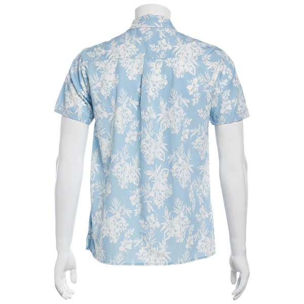 Young Mens VSTR Floral Palm Stretch Button Down Shirt