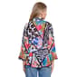 Womens Ali Miles 3/4 Sleeve Button Front Abstract Blouse - image 2