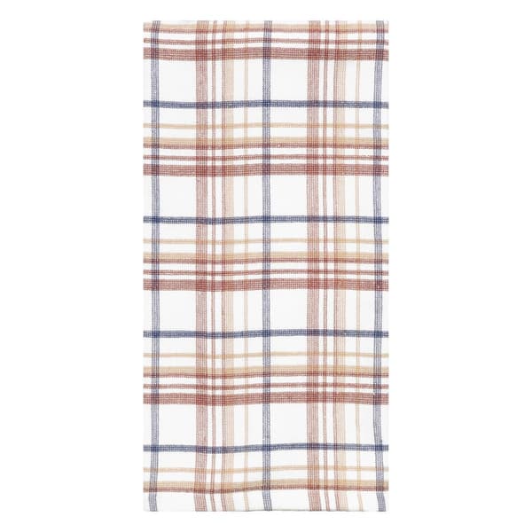 Multi Plaid Gold Woven Dual Kitchen Towel - image 