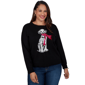 Plus Size Ruby Rd. Mysterious Romance Dalmatian Intarsia Sweater - image 1