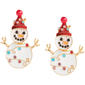 Season Greetings Gold Plated Snowman With Lights Earrings - image 1