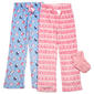 Girls (7-16) Sleep On It(R) Cocoa/Fair Isle Pajama Pants w/ Socks - image 1
