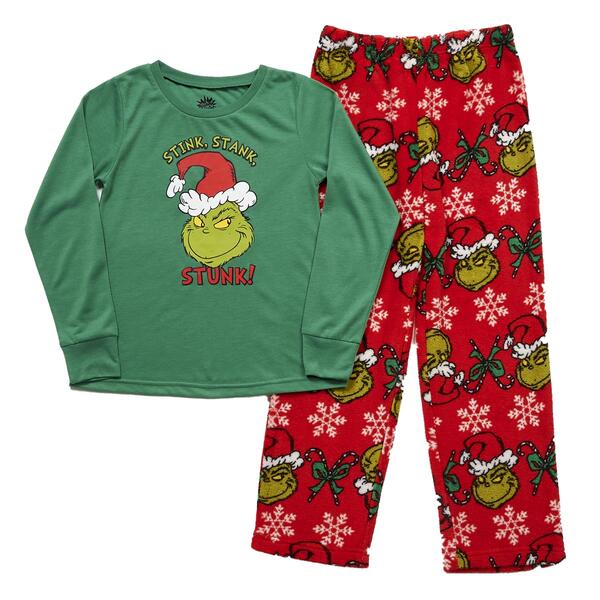 Boys Holiday Traditions Stink Stank Stunk Grinch Pajama Set - image 