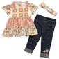 Baby Girl &#40;12-24M&#41; Little Lass Floral Crochet Top & Leggings Set - image 1