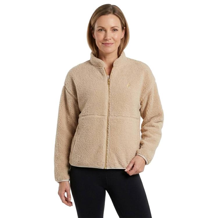 Womens Nautica Long Sleeve Solid Full Zip Sherpa Jacket