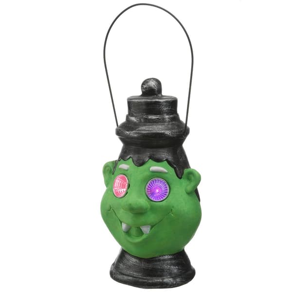 National Tree 12in. Green Ghoul Lantern with LED Lights