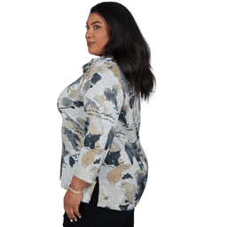 Plus Size Alfred Dunner Cityscape Abstract Melange Blouse