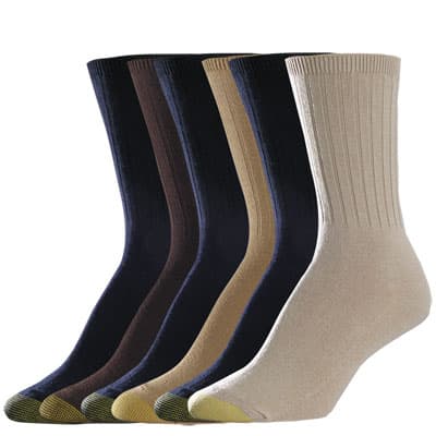 Womens Gold Toe® 6pk. Extended Ribbed Crew Socks Boscov's