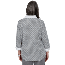 Womens Alfred Dunner Vail Diamond Texture Two in One Blouse