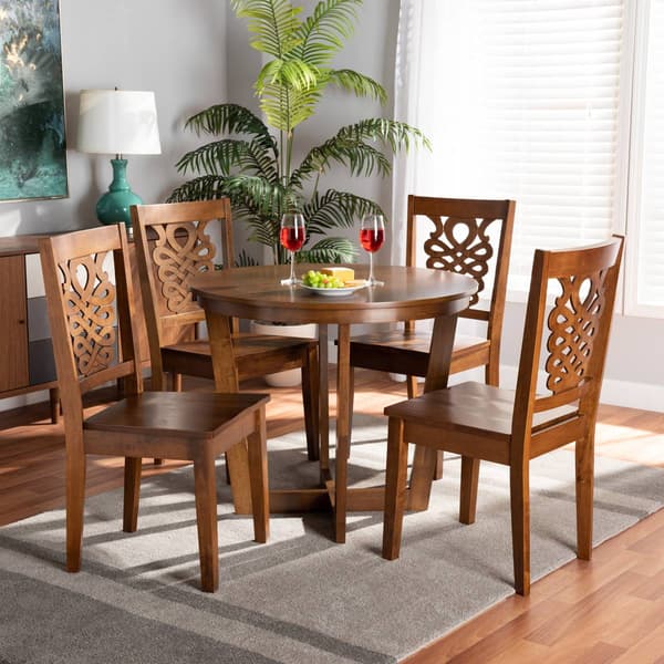 Baxton Studio Salida Walnut Brown Finished Wood 5pc. Dining Set