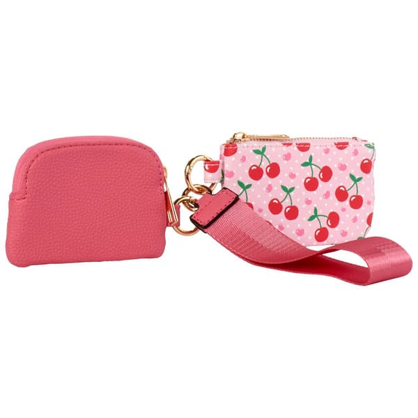 Womens DS Fashion 2 Piece Cardcase With Wristlet - Cherry/Pink