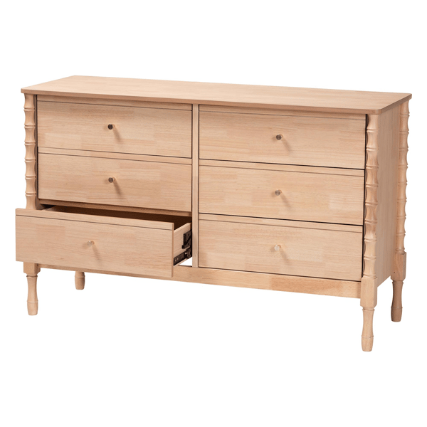 Baxton Studio Laurent Dresser 6-Drawer Bedroom Organizer