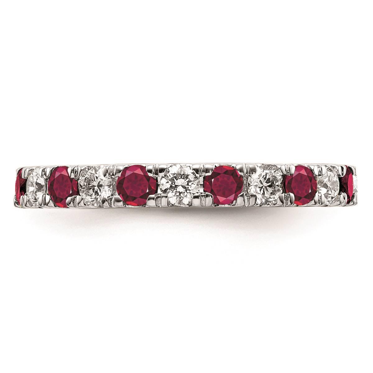 Pure Fire 14kt. White Gold Lab Created Ruby Eternity Band
