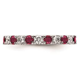 Pure Fire 14kt. White Gold Lab Created Ruby Eternity Band