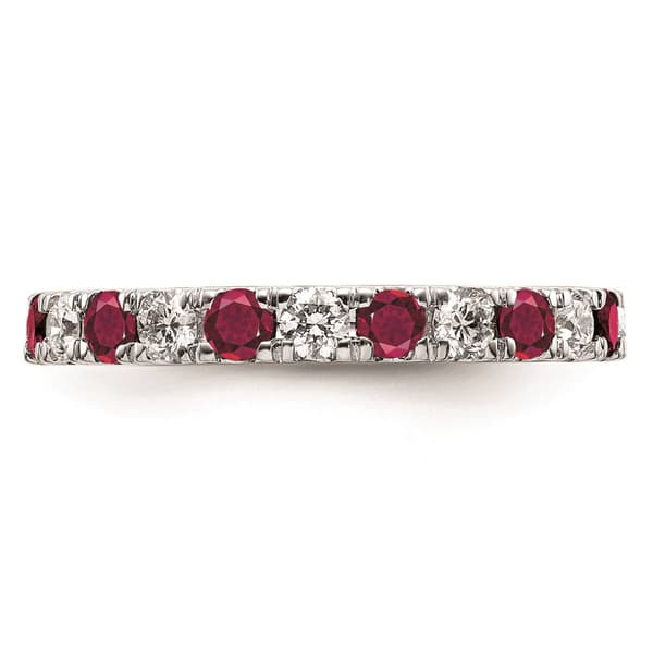 Pure Fire 14kt. White Gold Lab Created Ruby Eternity Band