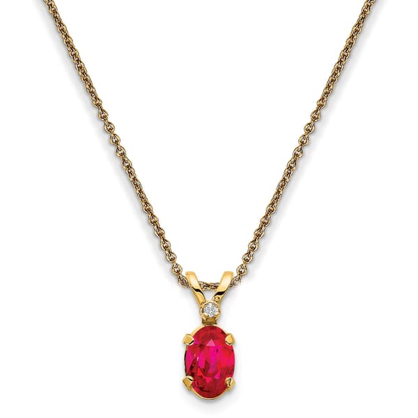Gemstone Classics(tm) 14kt. Yellow Gold July Birthstone Necklace - image 