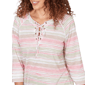 Womens Hearts of Palm Bloom Service Tie Neck Stripe Blouse - image 5