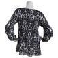 Womens Floral & Ivy 3/4 Sleeve Round Neck Damask Blouse - image 2