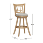HH2 Home Fairfox Natural Wood Bar Height Swivel Stool - image 6
