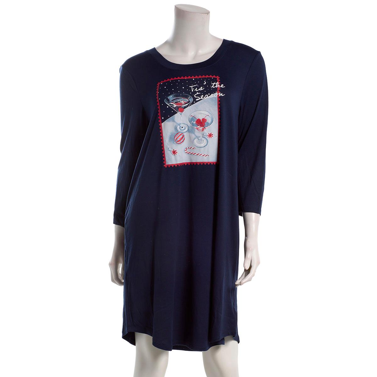 Womens Jaclyn 3/4 Sleeve Tis The Season Nightshirt