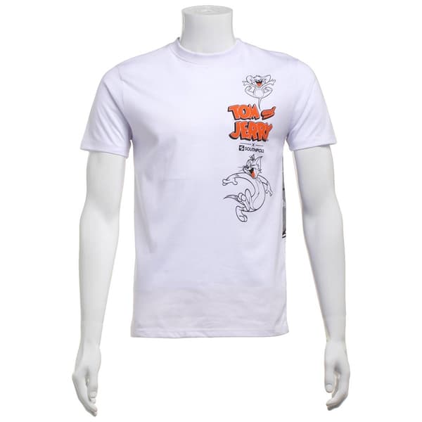 Young Mens SOUTHPOLE(R) Tom & Jerry Tee - White/Orange