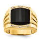 Mens Gentlemens Classics(tm) 14kt. Gold Onyx & Diamond Ring - image 1