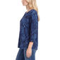 Petite NY Collection 3/4 Ruch Sleeve Abstract Floral Blouse - image 3