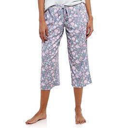 Petites Jessica Simpson Wide Rib Brush Floral Capri Pajama Pants